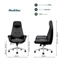 Ver imagem 6 de Cadeira de Escritório Presidente Prestige Preta com Assento Espuma Laminada Base Giratória Cromada