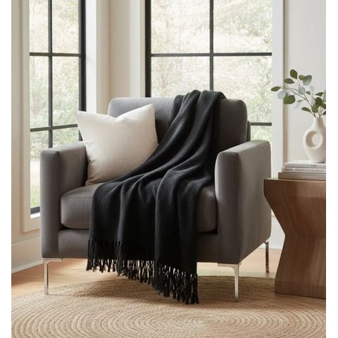 Manta em Algodão 1,40 X 2,30 Preto