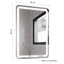 Ver imagem 4 de Espelho Retangular com Led 60x40cm Touch Bivolt Moderno Led Multicolor