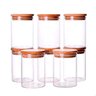 Kit com 6 Potes Herméticos de Vidro com Tampa de Bambu 250ml - 4