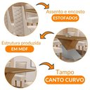 Ver imagem 6 de Mesa Sala de Jantar Aster 180cm e 6 Cadeiras Safira Moderna Veludo Creme/off White/imbuia