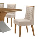Ver mais imagens de Mesa Sala de Jantar Aster 180cm e 6 Cadeiras Safira Moderna Veludo Creme/off White/imbuia