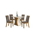 Ver imagem 1 de Mesa Jantar Luiza 120 4 Cadeiras Isa Bege - Henn