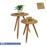 Kit 2 Mesinha De Canto Decoração Madeira Pé Palito Sala Sofá - 3