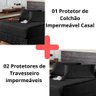 Kit Protetor Colchão Impermeável Casal +2 Capas Travesseiro - 1