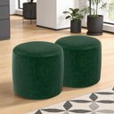 Ver imagem 1 de Kit 02 Puffs Redondo 50cm Sala de Estar Living Coliseu W01 Couríssimo Verde - Lyam Decor