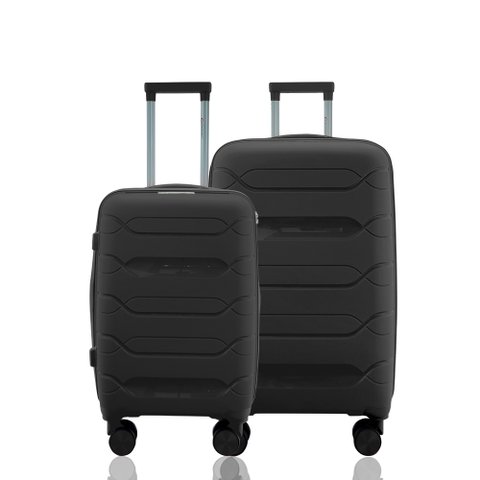 Kit Conjunto 2 Malas Rígidas de Polipropileno 360° com Tsa - Gladiador P1pm Cor:preto