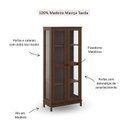 Ver imagem 5 de Cristaleira 2 Portas em Madeira Maciça Essência Marrom/Café