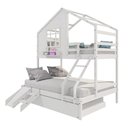 Ver imagem 4 de Treliche Casinha com Janela Casal/solteiro com Escada/escorregador Madeira Maciça Branco Housin