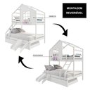 Ver imagem 5 de Treliche Casinha com Janela Casal/solteiro com Escada/escorregador Madeira Maciça Branco Housin