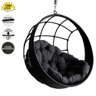 Balanço Suspenso Ninho Almofada E Suporte Cinza Preto - 4