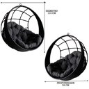 Ver imagem 3 de Balanço Suspenso Ninho Almofada E Suporte Cinza Preto