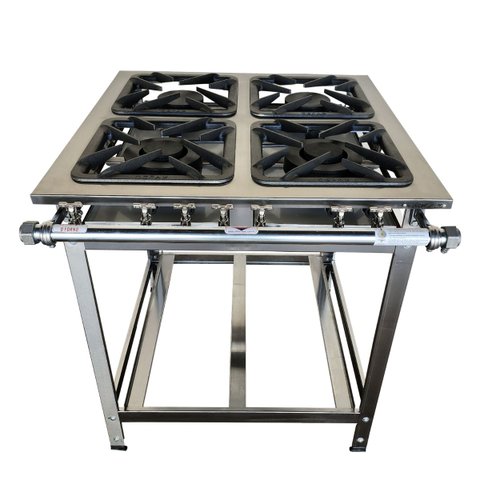 Fogão Industrial Diamond 4 Bocas 2qs 2qd Baixa Pressão Perfil 7 Inox 304 Cefaz