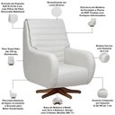 Ver imagem 4 de Poltrona de Amamentação com Balanço Giratória Sky D02 Linho Branco C-419 - Lyam Decor