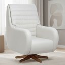 Ver imagem 2 de Poltrona de Amamentação com Balanço Giratória Sky D02 Linho Branco C-419 - Lyam Decor