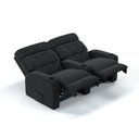 Ver imagem 3 de Sofá 2 Lugares Reclinável Manual em Suede Cor Preto Linha Cinema