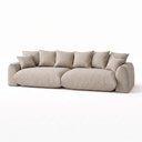 Ver imagem 2 de Sofá Cama Modular Orgânico Retrátil 3 Lugares Base Madeira Maciça 210 cm Marrocos