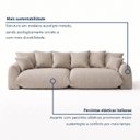 Ver imagem 4 de Sofá Cama Modular Orgânico Retrátil 3 Lugares Base Madeira Maciça 210 cm Marrocos