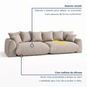 Ver imagem 7 de Sofá Cama Modular Orgânico Retrátil 3 Lugares Base Madeira Maciça 210 cm Marrocos