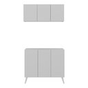 Ver imagem 5 de Conjunto Gabinete de Banheiro e Armário Aéreo 3 Portas Retrô Multimóveis Mp5055 Branco