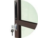 Ver imagem 2 de Porta de Correr Alumínio c/Traves.4F.210 x 240 V.Liso Marrom Corten Brimak