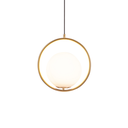 Ver imagem 2 de Pendente Balance Ø34cm Vidro Ø20cm – Metal Dourado e Vidro Leitoso