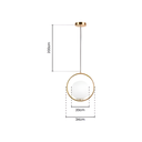 Ver imagem 3 de Pendente Balance Ø34cm Vidro Ø20cm – Metal Dourado e Vidro Leitoso