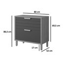 Ver imagem 3 de Balcão de Cozinha Modulado Eloise C/1 Gaveta e 1 Porta Basculante Riscada C/tampo 80 Cm Freijo/off