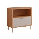 Ver imagem 4 de Balcão de Cozinha Modulado Eloise C/1 Gaveta e 1 Porta Basculante Riscada C/tampo 80 Cm Freijo/off