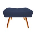 Ver imagem 3 de Kit Poltrona Decorativa Bia + Puff Retangular Suede Azul Marinho Pés Madeira Ms Decor
