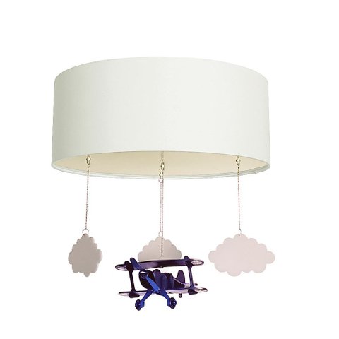 Luminária de Teto Plafon Infantil Avião 30cm:branco6194