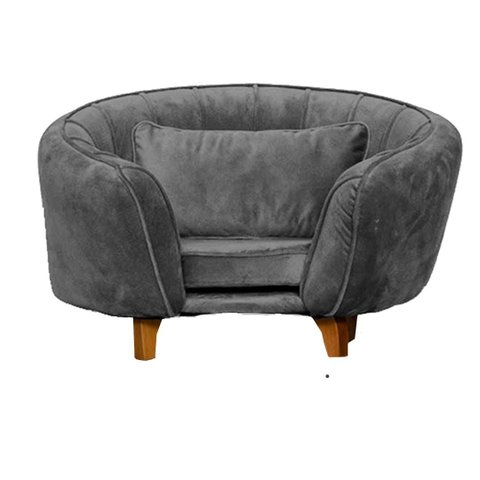 Caminha Pet Poltrona Baby Lady Tecido Veludo Divini Decor:cinza