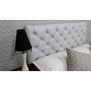 Ver imagem 1 de Cabeceira Casal 138 - Bello Box - Estilo Capitonê Tecido Sintético Branco com Strass