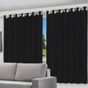 Ver imagem 1 de Cortina Blackout Preto com Ilhos - 280x140cm