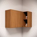 Ver mais imagens de Aéreo Canto Reto 1 Porta com Nicho Decorativo 95cm Venaly Marrom/Cinamomo