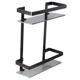 Suporte Porta Shampoo Prateleira Vidro Banheiro Nicho Duplo Preto Único - 4