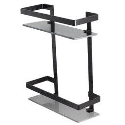 Suporte Porta Shampoo Prateleira Vidro Banheiro Nicho Duplo Preto Único - 3