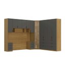 Ver imagem 6 de Quarto Modulado Queen 6 Peças Altezza Clean Belmax:Freijó/Titânio