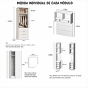 Ver imagem 4 de Quarto Modulado Queen 6 Peças Altezza Clean Belmax:Freijó/Titânio