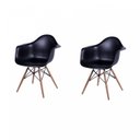 Ver imagem 1 de Kit 2 Poltronas Com Braço Base Madeira Eames