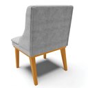 Ver imagem 7 de Kit 10 Cadeiras Estofadas para Sala de Jantar Base Fixa de Madeira Castanho Lia Suede Cinza - Ibiza