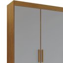 Ver imagem 4 de Guarda Roupa Solteiro Lema 3 Portas e 4 Gavetas Nature/Cinza - Móveis Briz