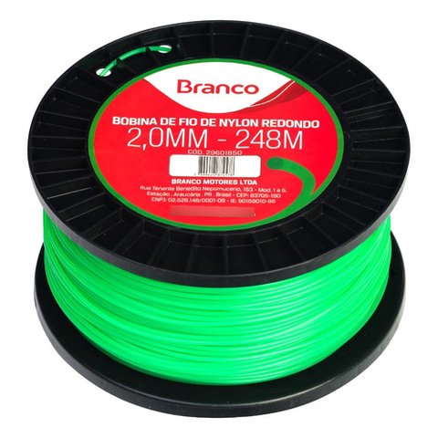 Fio Nylon Redondo 2,0mm 248mt - Marca Branco