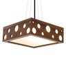Luminária Decorativa Madeira Pendente Mariscal Quad 45cm:Pau Ferro - 1