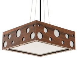 Luminária Decorativa Madeira Pendente Mariscal Quad 45cm:Pau Ferro - 8