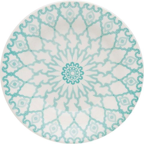 Kit 12 Pratos Fundos Donna Mandala Oxford Cerâmica 22cm