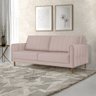 Sofá Living Biagio 1,70m Veludo Pés Madeira Espuma D-28:rose - 2