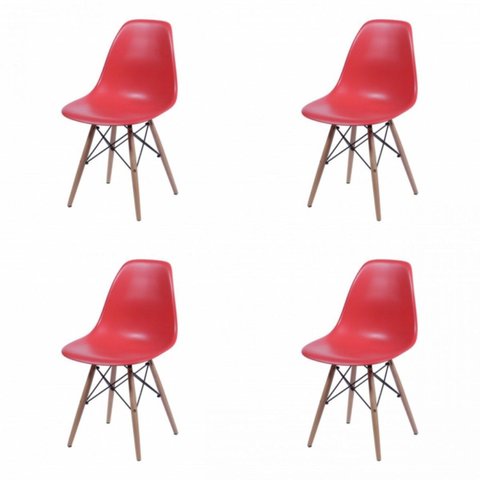 Kit 4 Cadeiras Polipropileno Eames Dkr
