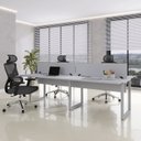 Ver imagem 1 de Plataforma Dupla Escrivaninha Tub Corporativa Light 4 Lugares 200cm Industrial Cinza