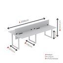 Ver imagem 4 de Plataforma Dupla Escrivaninha Tub Corporativa Light 4 Lugares 200cm Industrial Cinza
